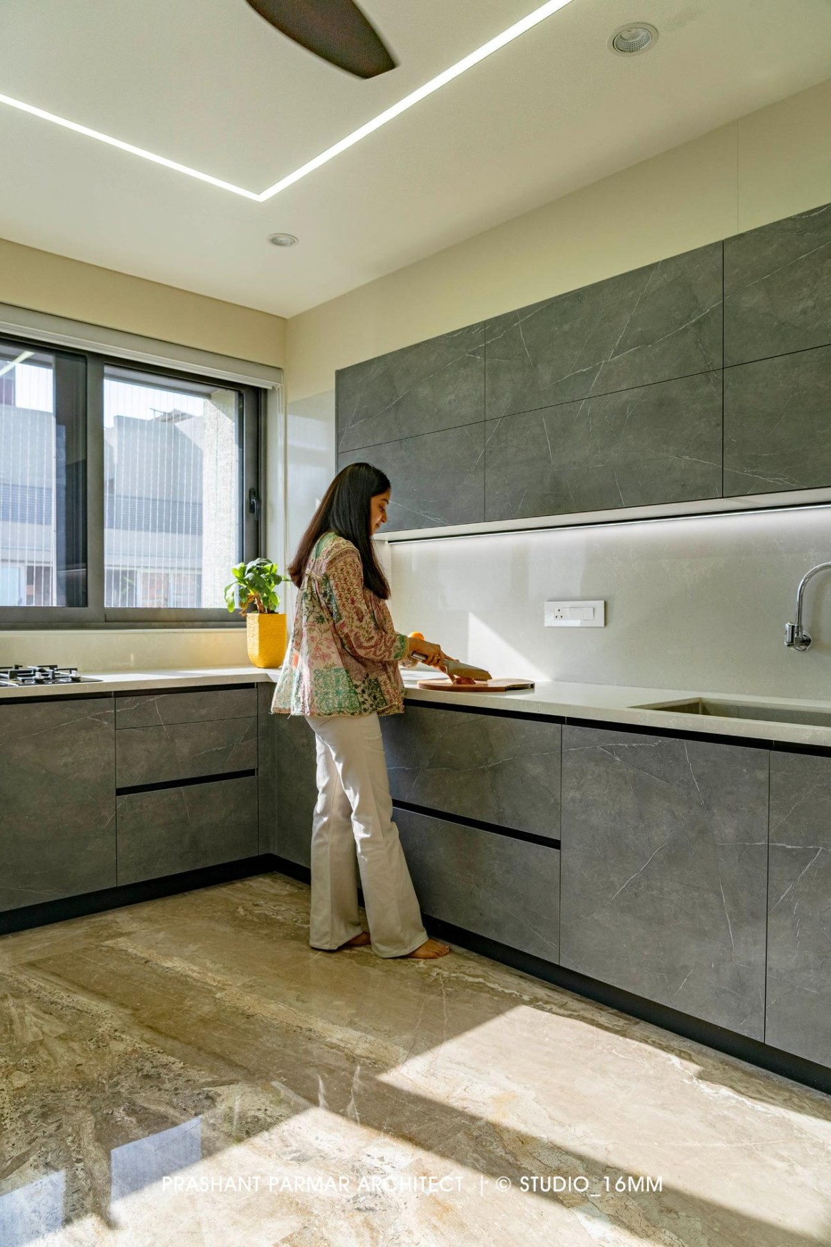 Kitchen of Ultra-Modern Luxurious Penthouse by Prashant Parmar Architect - Shayona Consultant