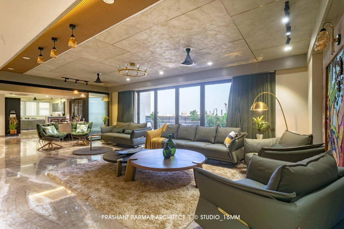 Drawing room of Ultra-Modern Luxurious Penthouse by Prashant Parmar Architect  Shayona Consultant
