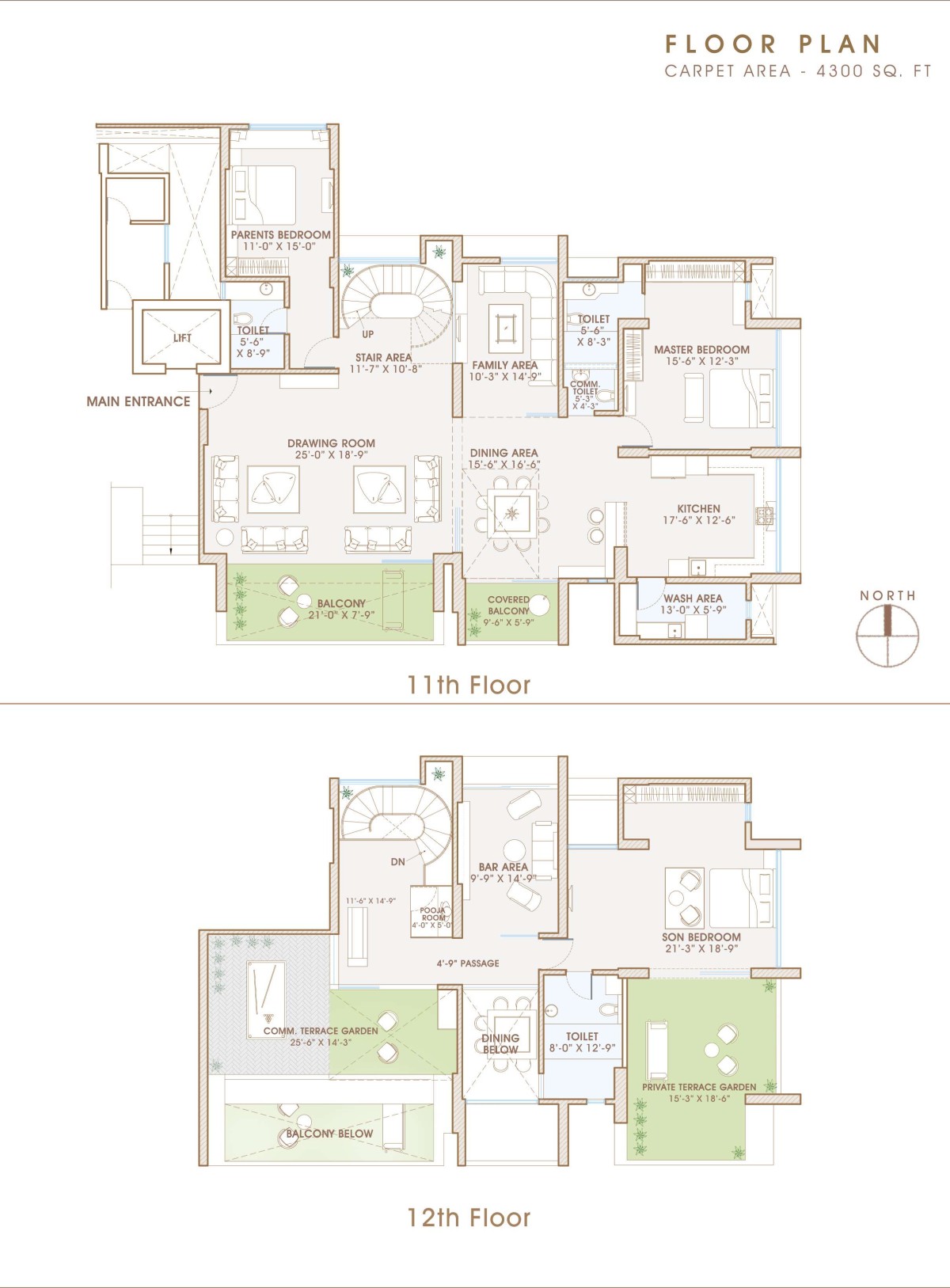 Plan of Ultra-Modern Luxurious Penthouse by Prashant Parmar Architect - Shayona Consultant