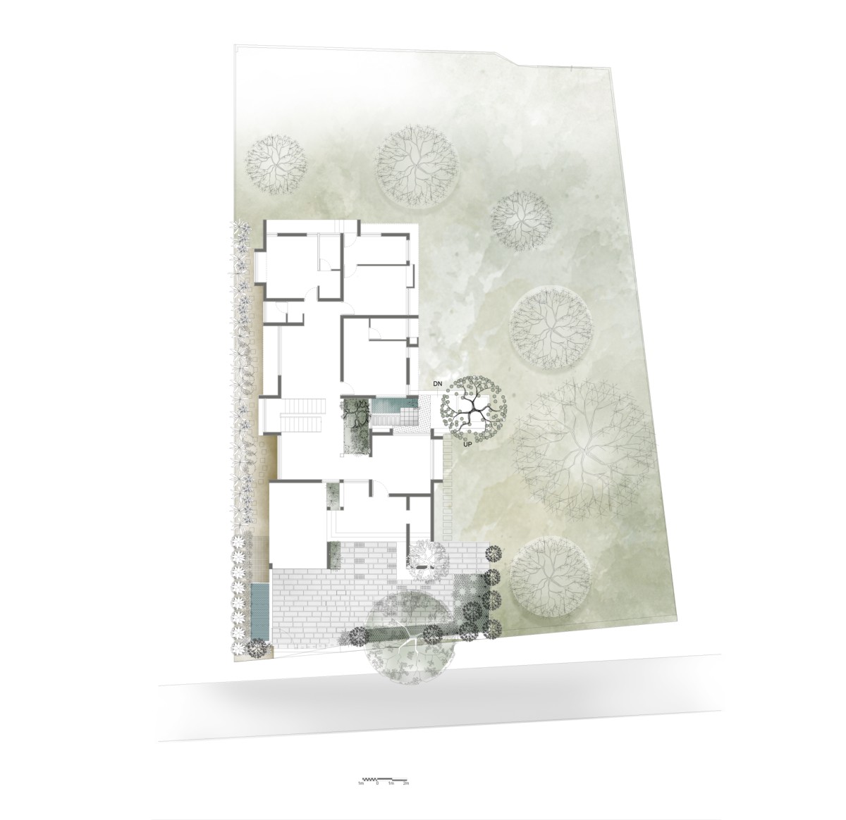 Site plan of Manjadi House of The Bead Tree by NO Architects Designers and Social Artists