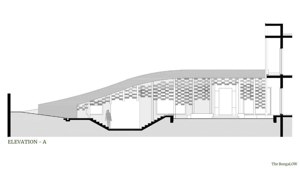 Elevation of The BungaLOW by Anagram Architects