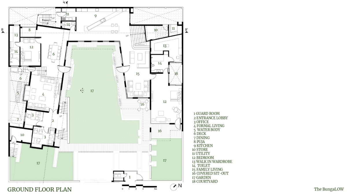 Ground Floor Plan of The BungaLOW by Anagram Architects