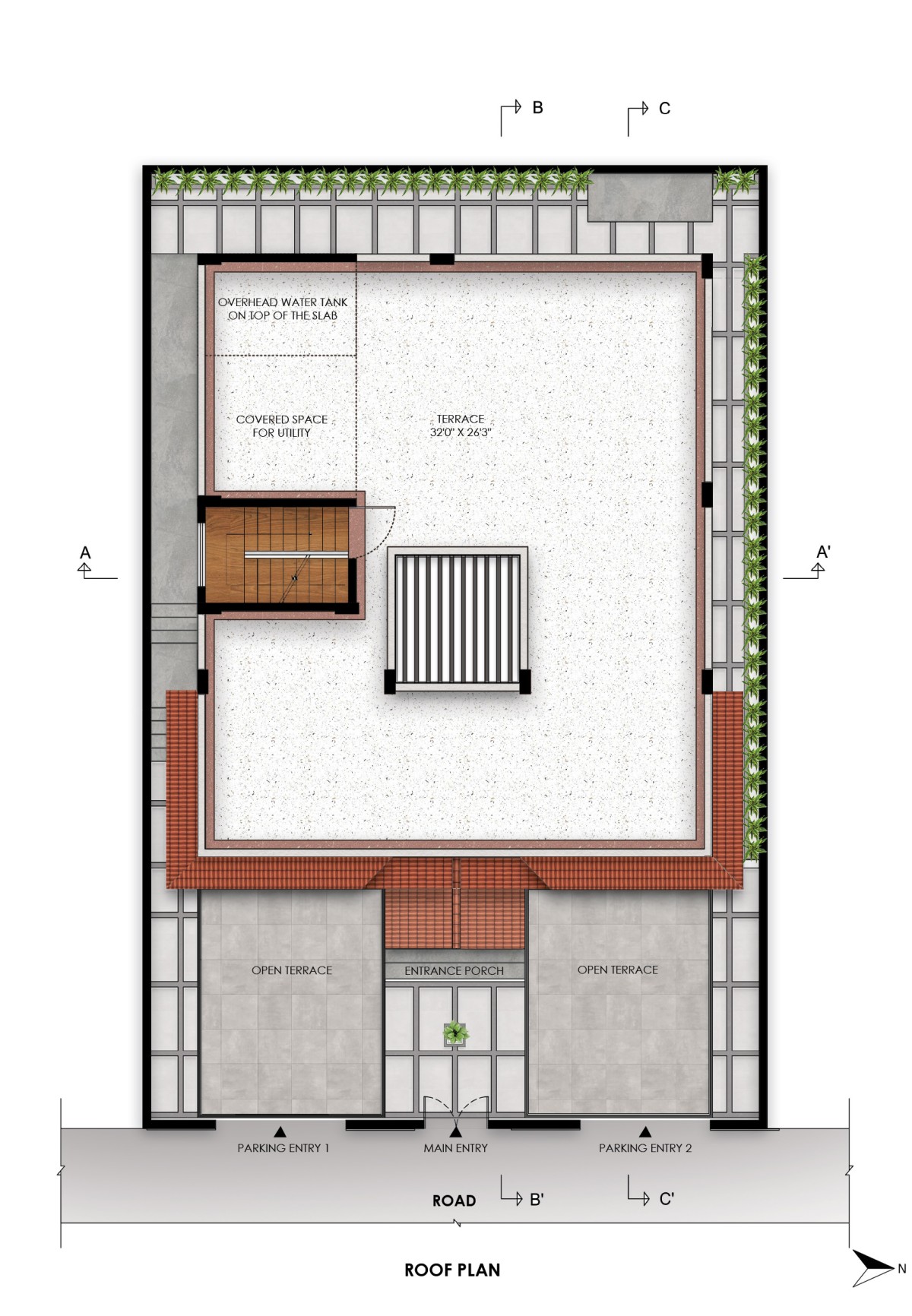 Terrace Plan of Courtyard House by Alkove-Design