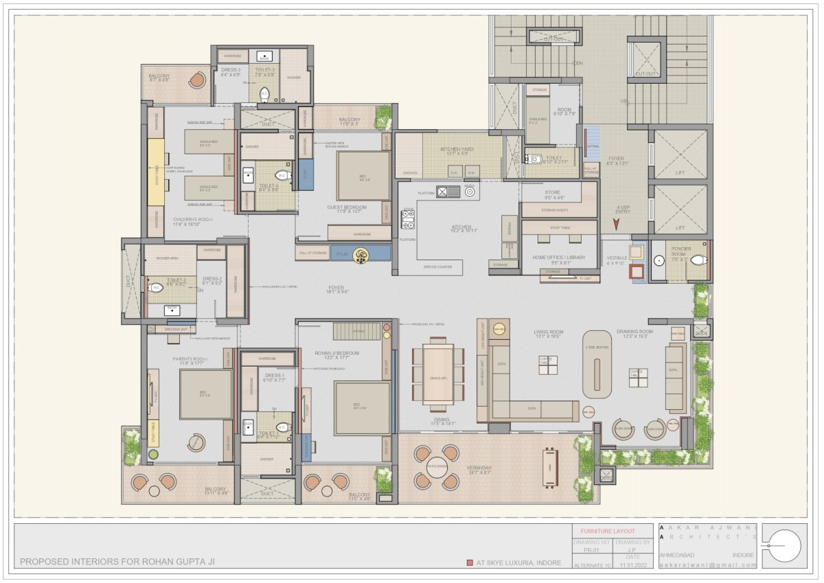 Plan of House of Linens and Lime by Aakar Ajwani Architects