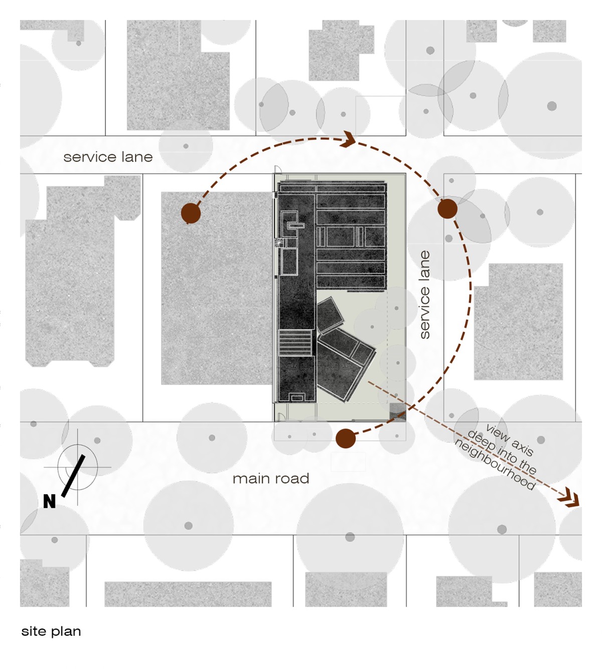 Site Plan of The Three Mashrabiyas House by Matra Architects and Rurban Planners