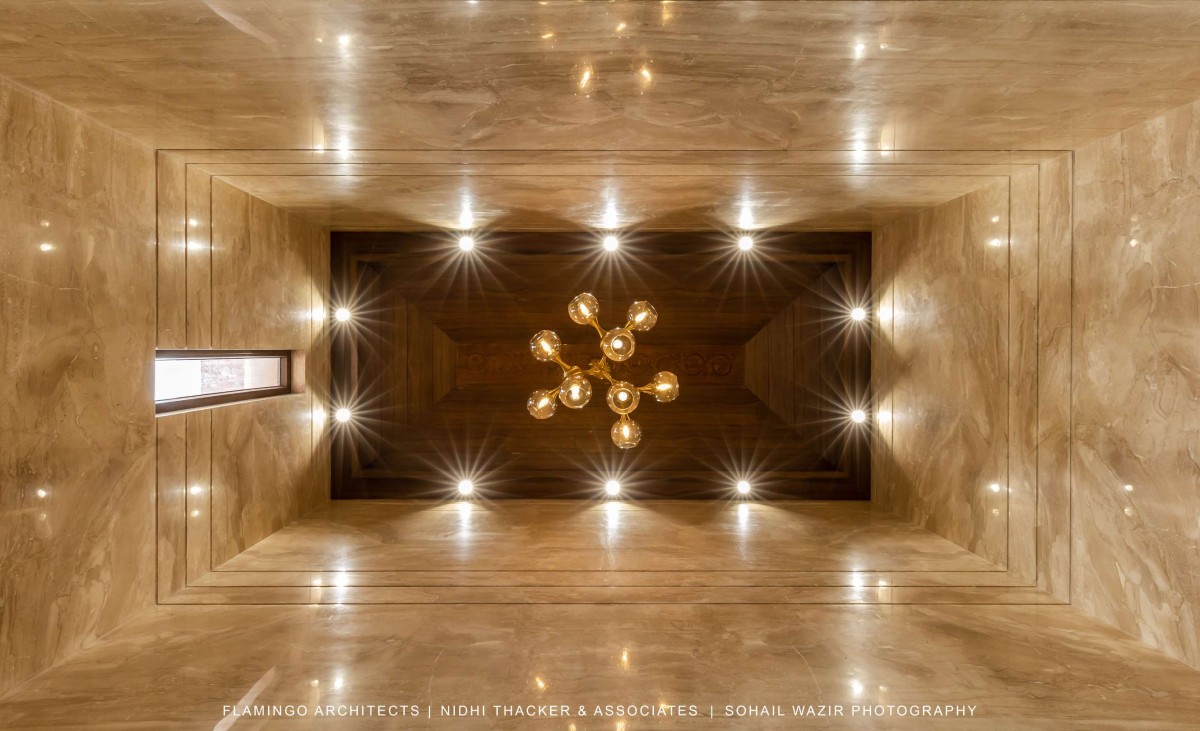 Ceiling view of Pujara House by Flamingo Architects + Nidhi Thacker and Associates