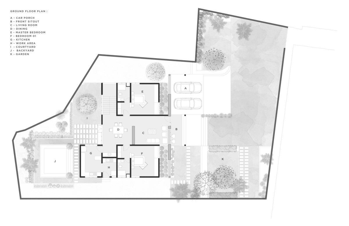 Ground floor plan of Woven Earth by The Design Room