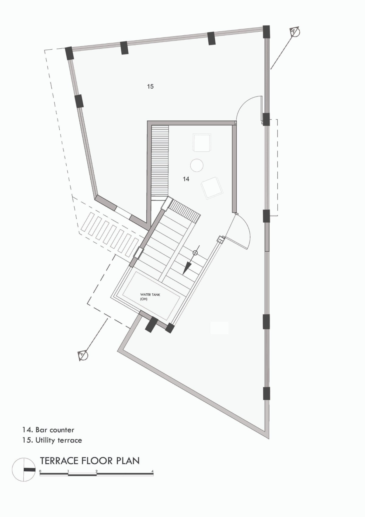 Terrace Plan of The N’Arrow House by Designloom Architects