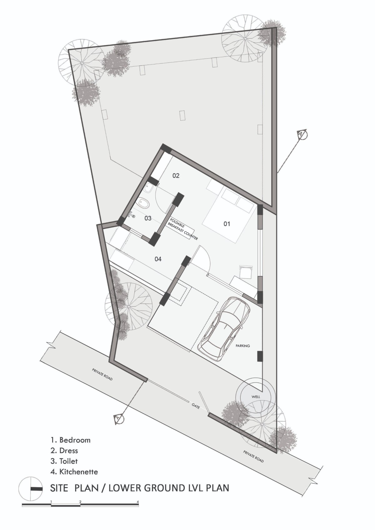 Site Plan of The N’Arrow House by Designloom Architects