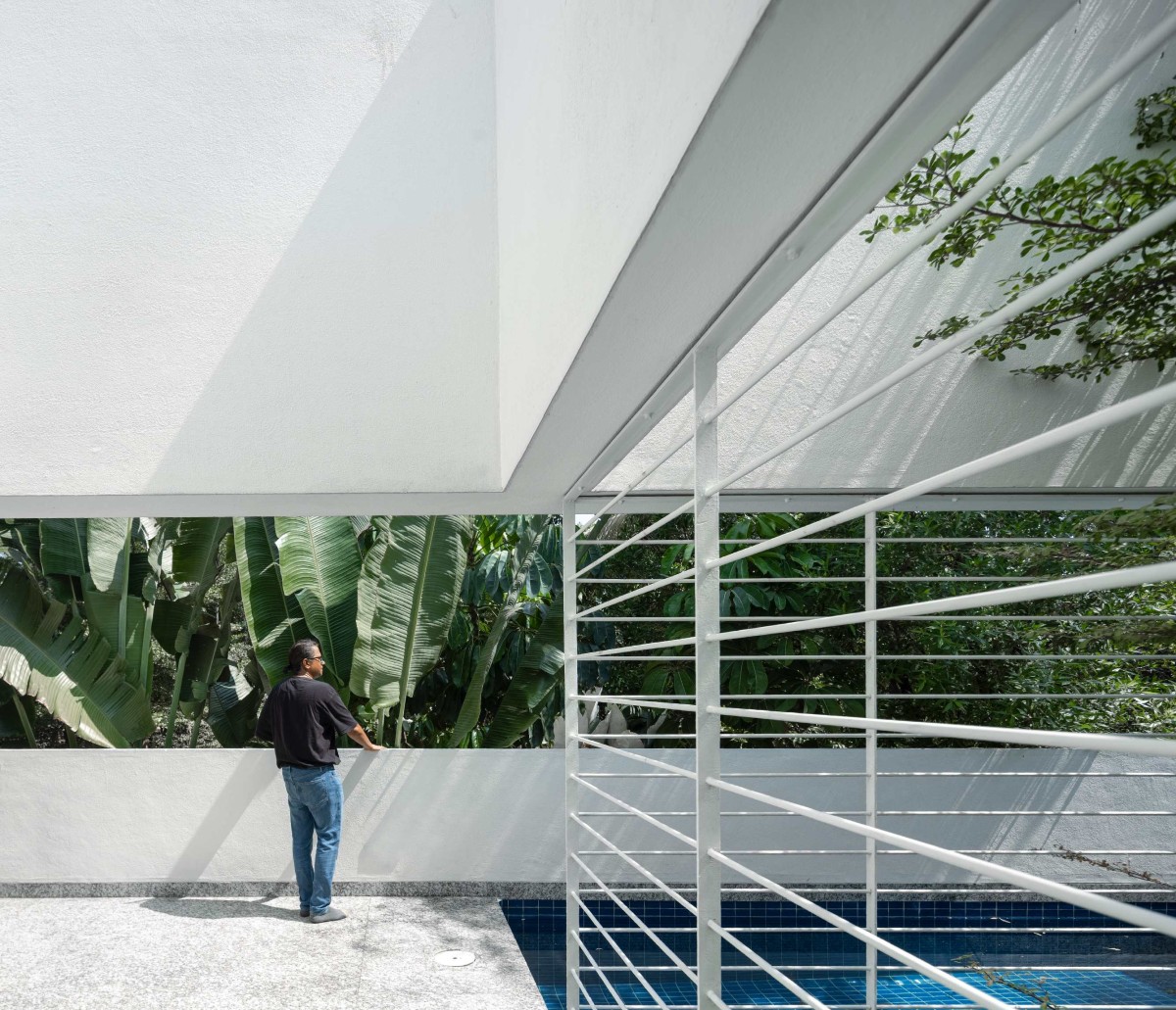 Pool Deck of Veiled House by Gaurav Roy Choudhury Architects