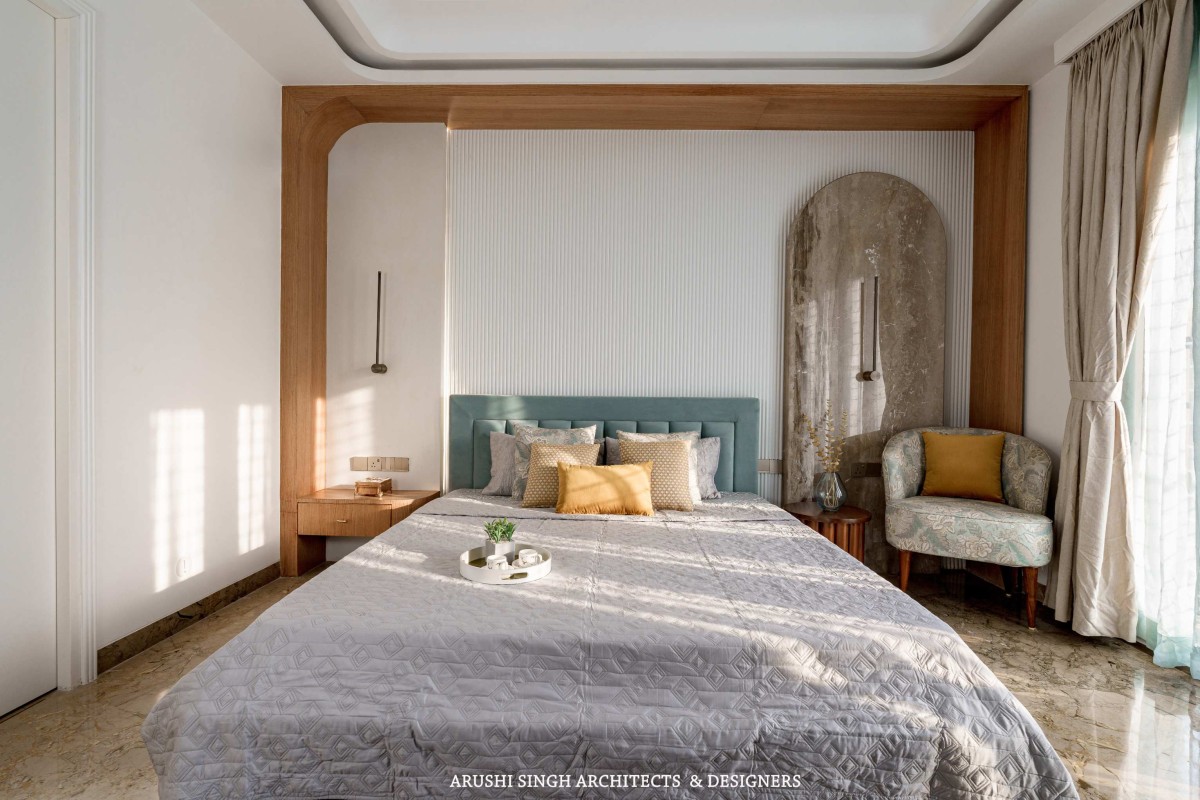 Bedroom 3 of The Narayan House by Arushi Singh Architects & Designers