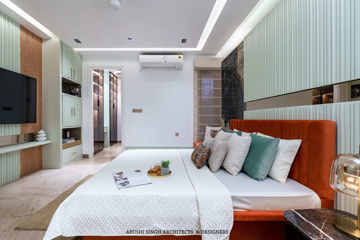 Bedroom 4 of The Narayan House by Arushi Singh Architects & Designers