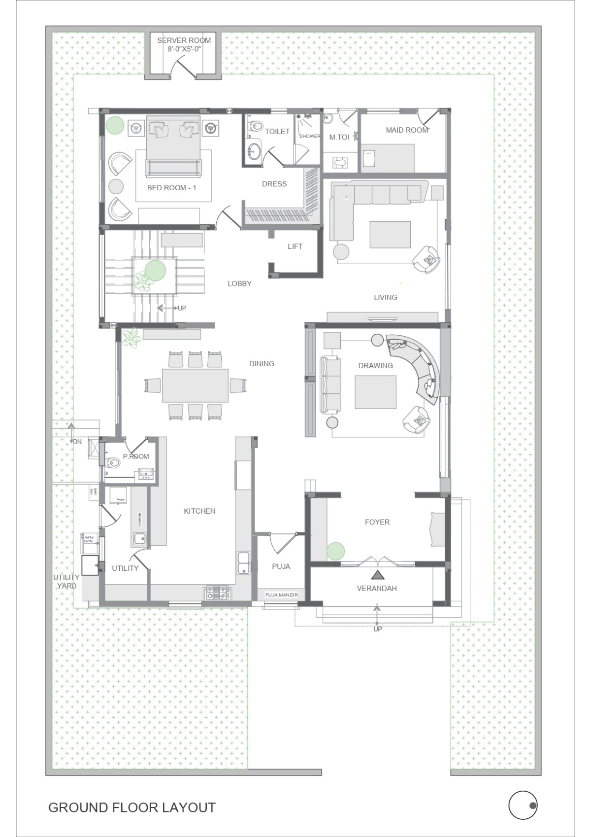 Ground floor plan of Ekta Villa by Beyond Spaces Design Studio
