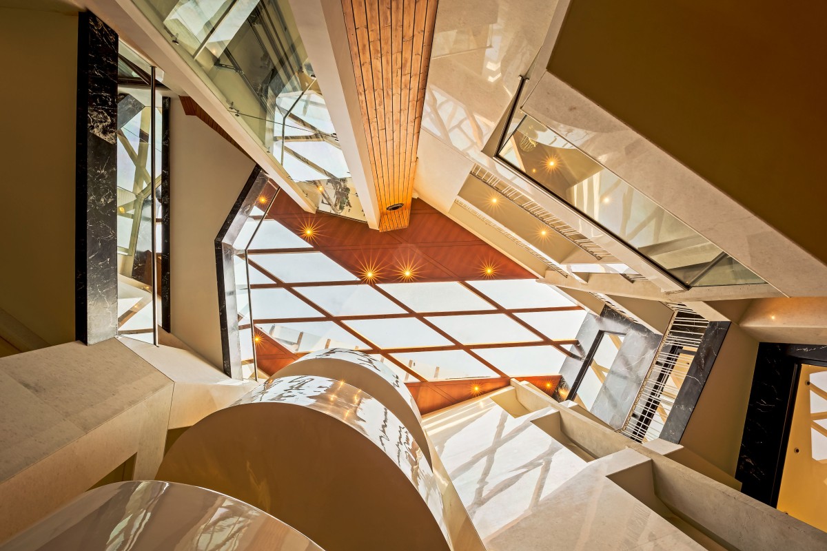 Ceiling view of Cleft House by Anagram Architects