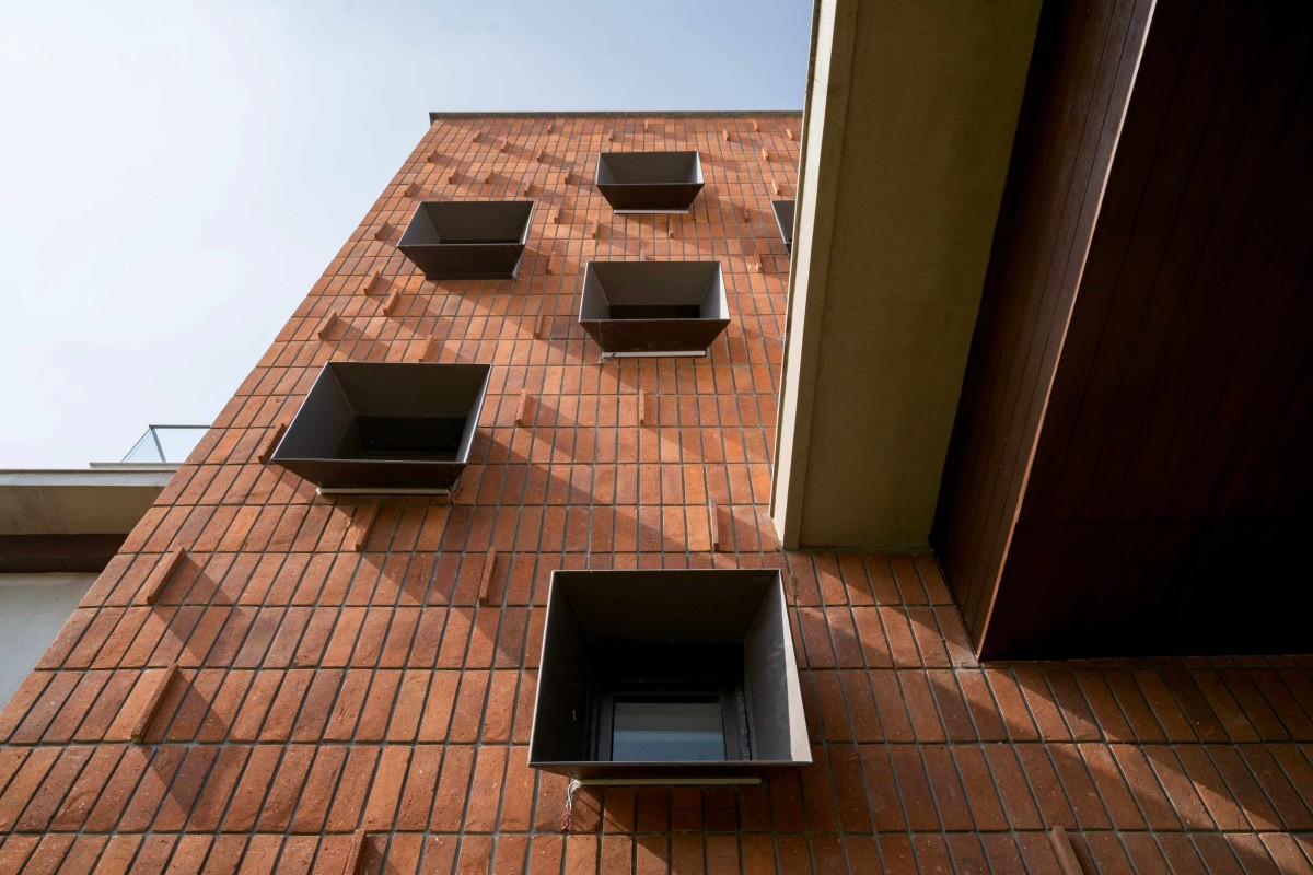 Detailed shot of exterior of Anand by Ace Associates