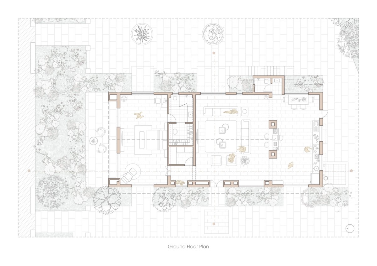 Ground floor plan of House & The Horizon by Aadishya Design Workshop