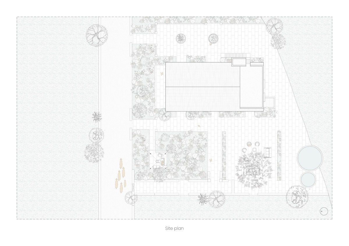 Site plan of House & The Horizon by Aadishya Design Workshop