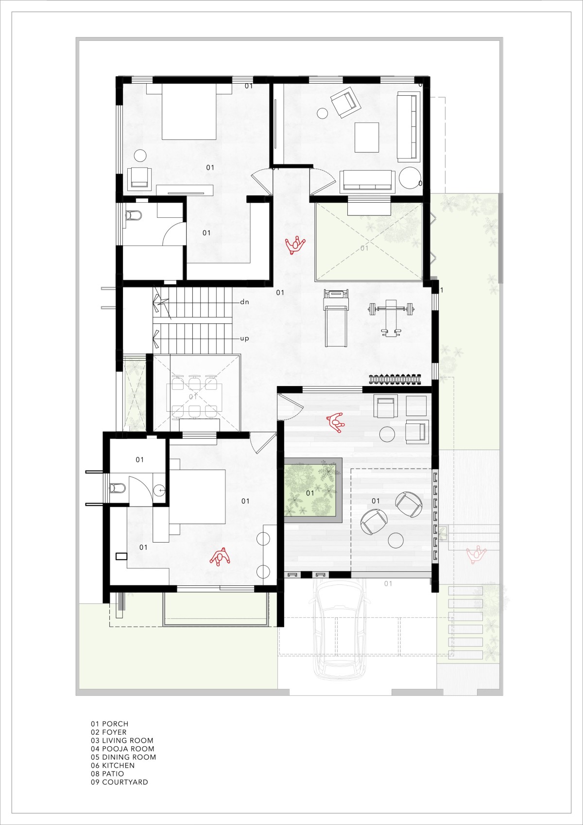 First Floor Plan of Neralu by Jalihal Associates