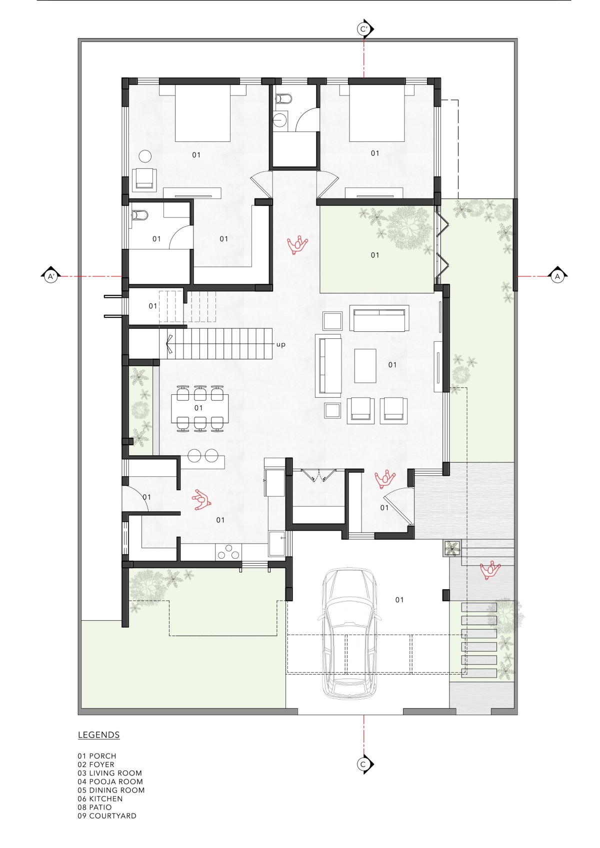 Ground Floor Plan of Neralu by Jalihal Associates