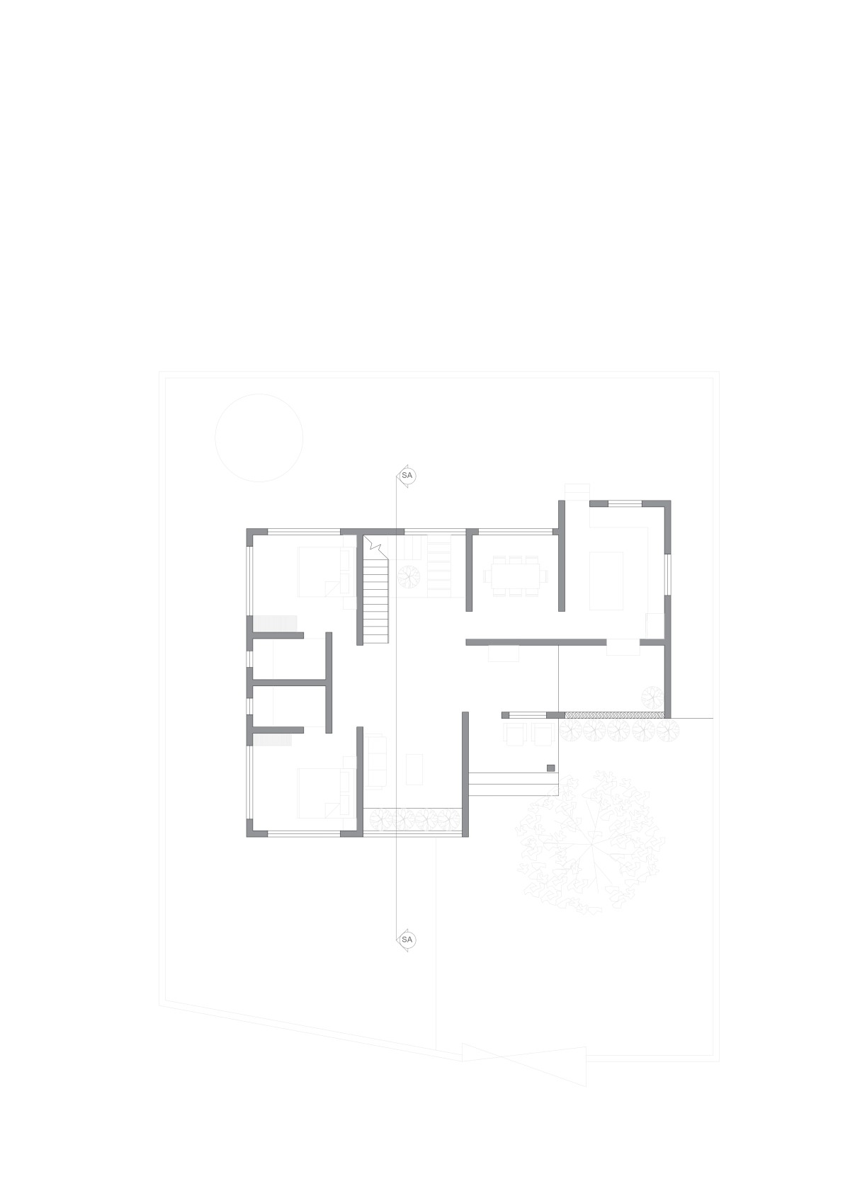 Ground floor plan of Alibhais House by Eleventh Floor Architects