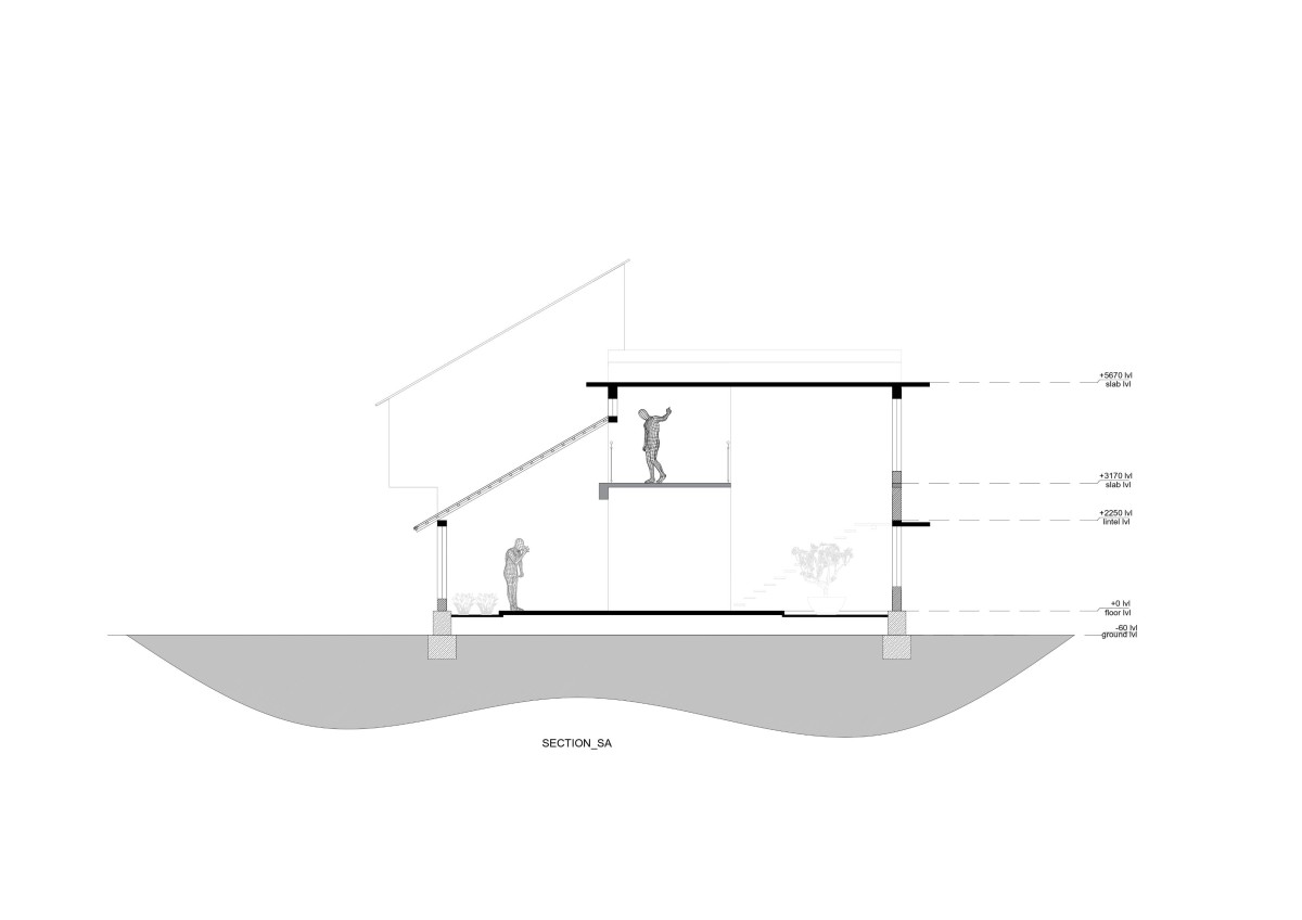 Section of Alibhais House by Eleventh Floor Architects
