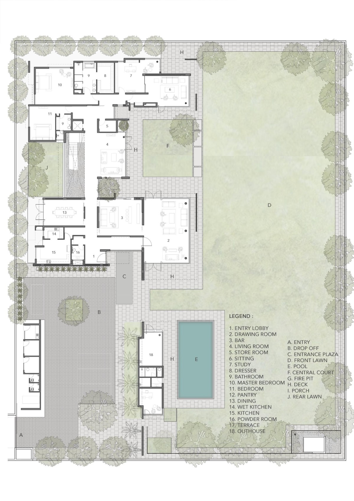 Ground Floor Plan of Horizon House by DADA Partners