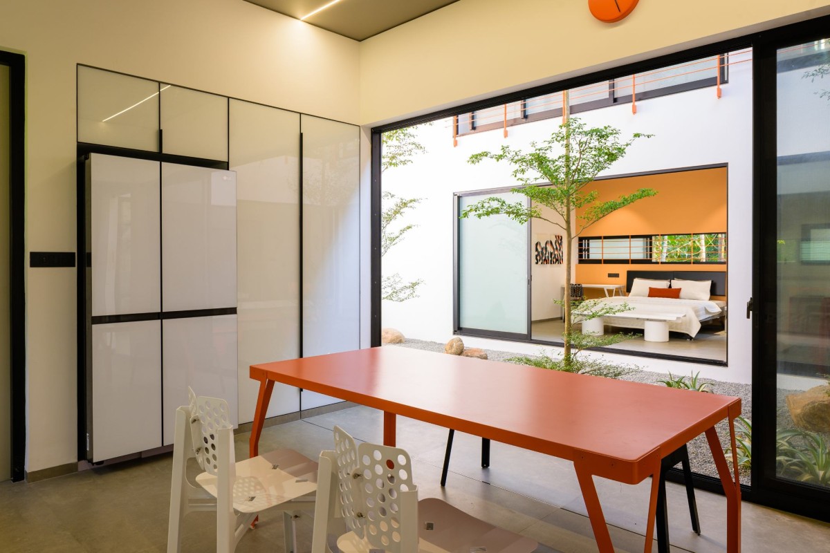 Kitchen of The Colour Burst House by LIJO.RENY.architects