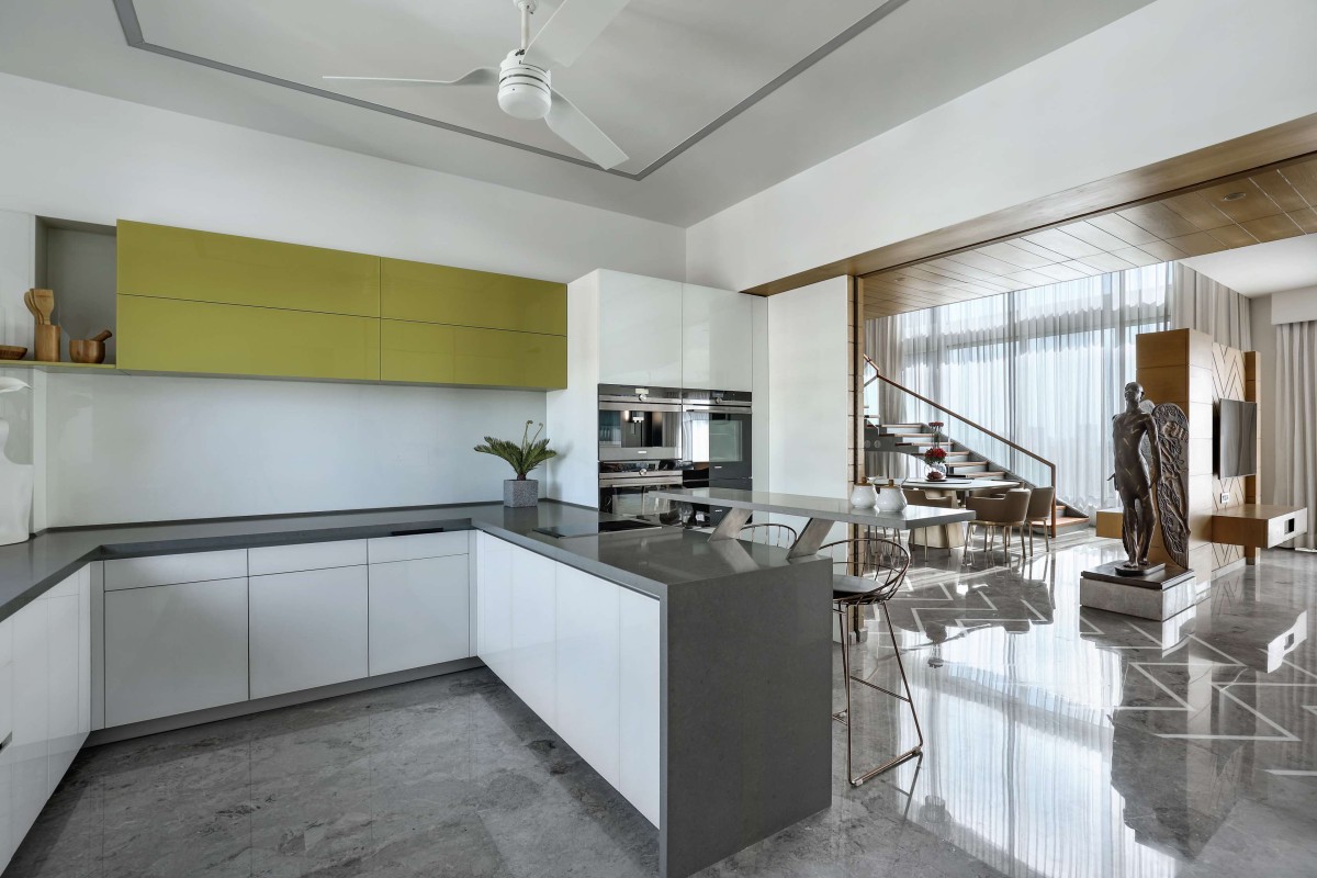 Kitchen of Mansukh Rojiwadia’s Penthouse by Dipen Gada & Associates
