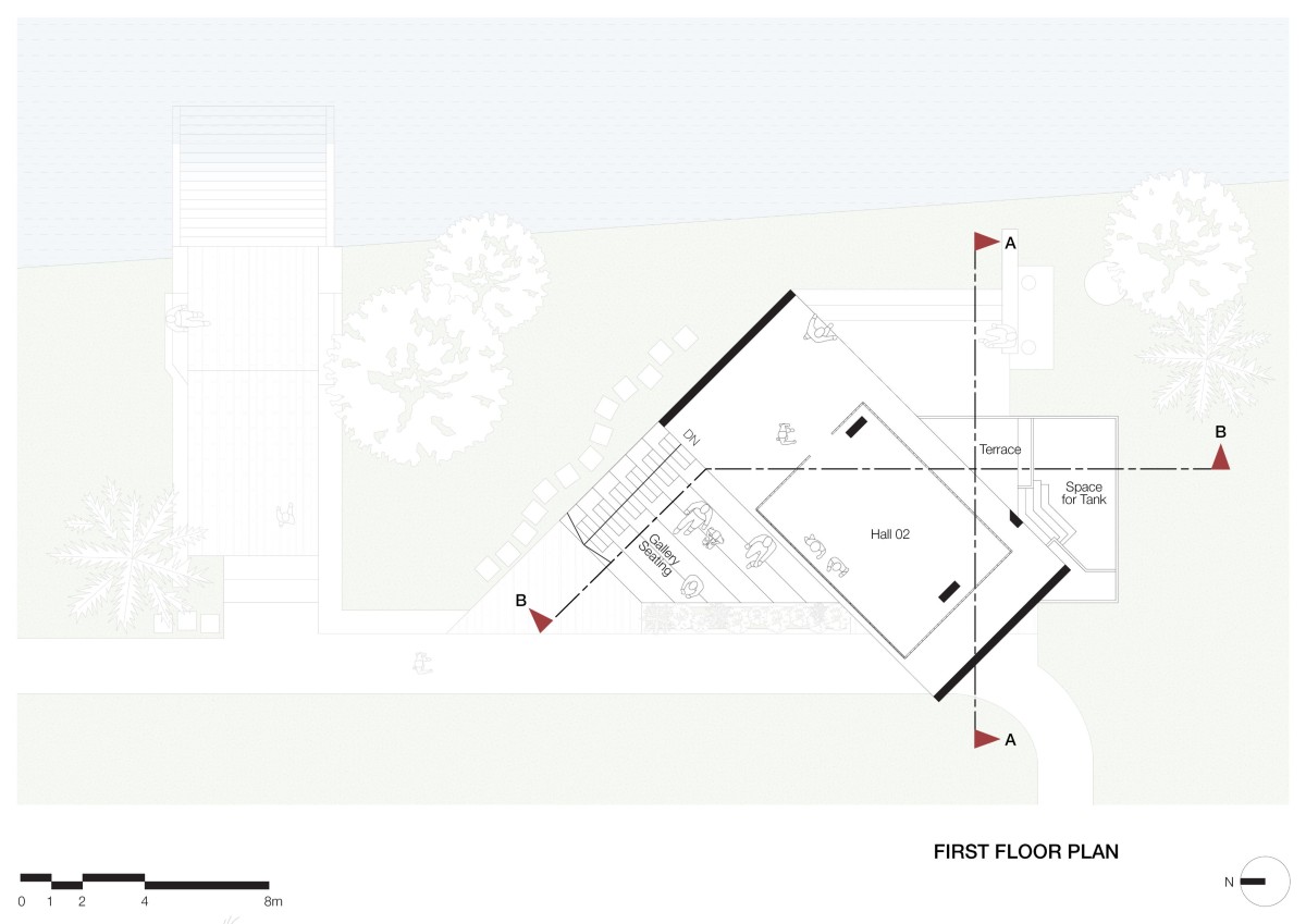 First floor plan of Waterfront Clubhhouse by Abin Design Studio