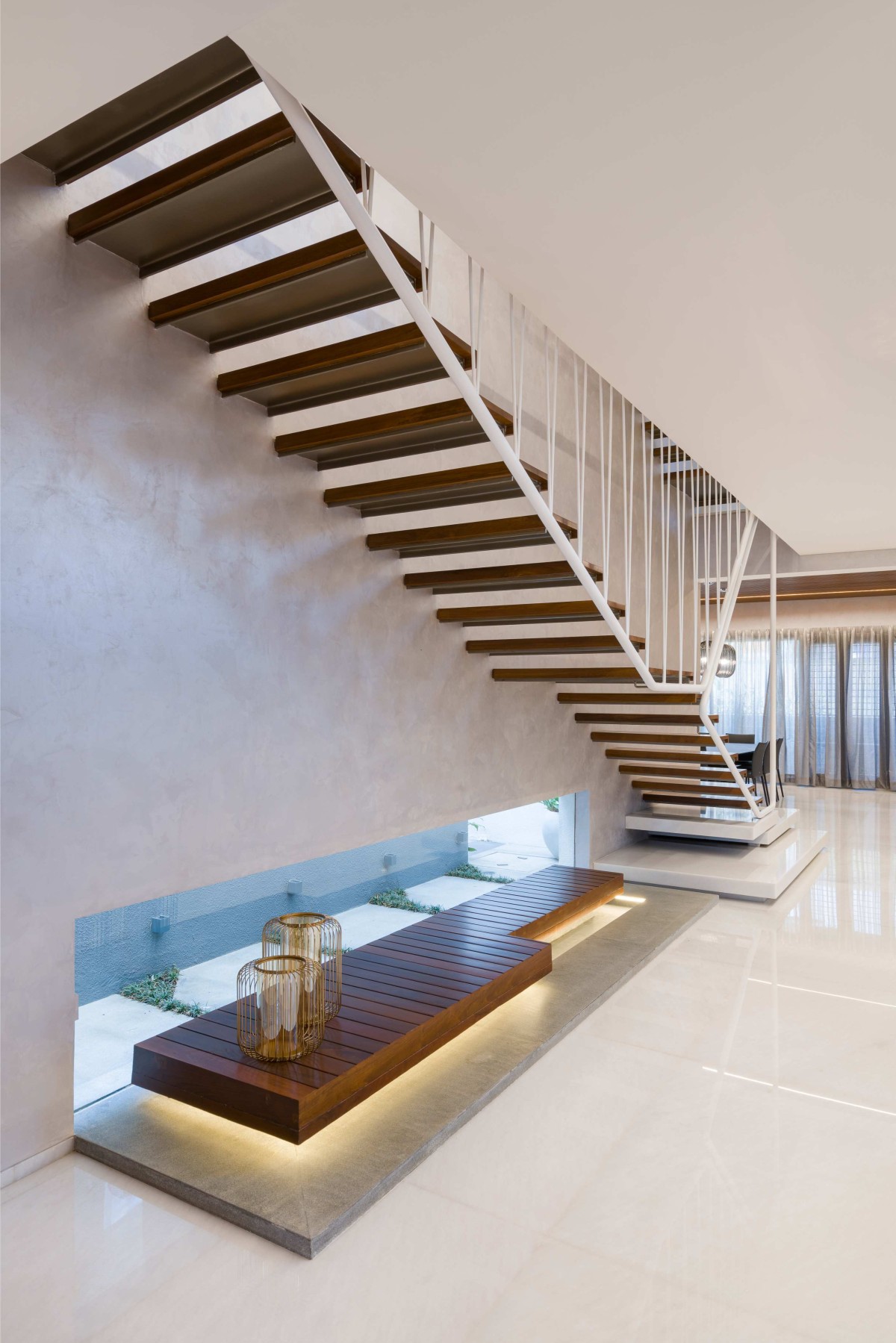 Staircase of Gauribidanur Residence by Cadence Architects