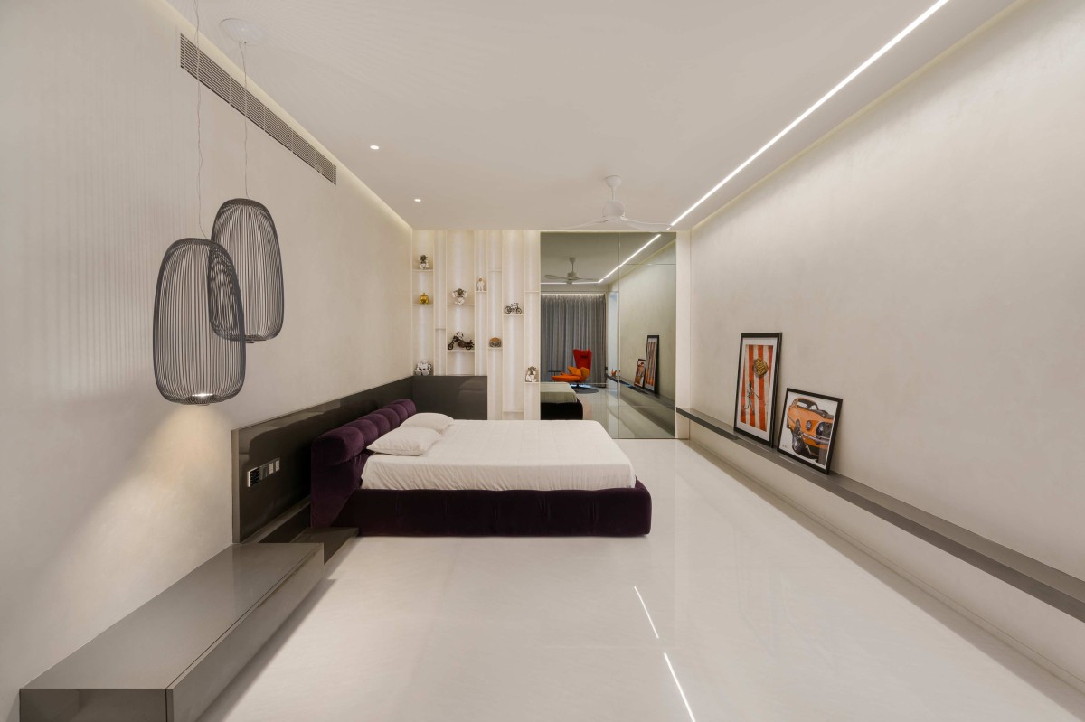 Master Bedroom of Gauribidanur Residence by Cadence Architects