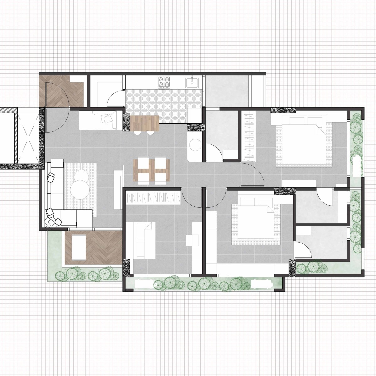 Plan of Abode 502 by UrbanNest Design Studio