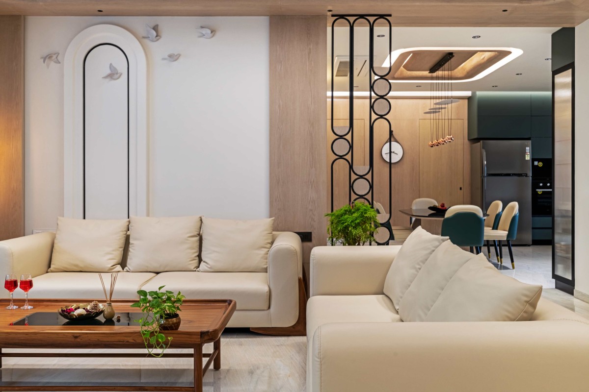 Living room of Aangan (Grandezza - C wing) by Obaku Design