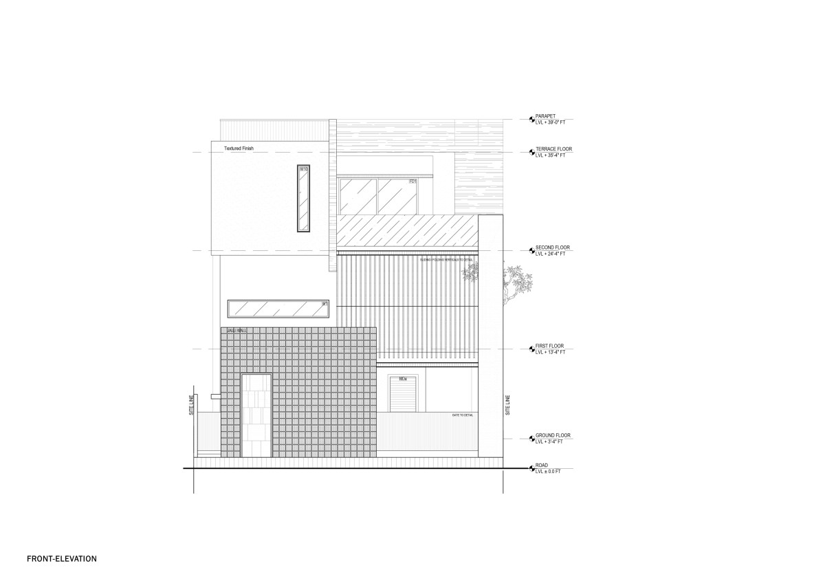 Front Elevation of Athulyam by Outlined Architects