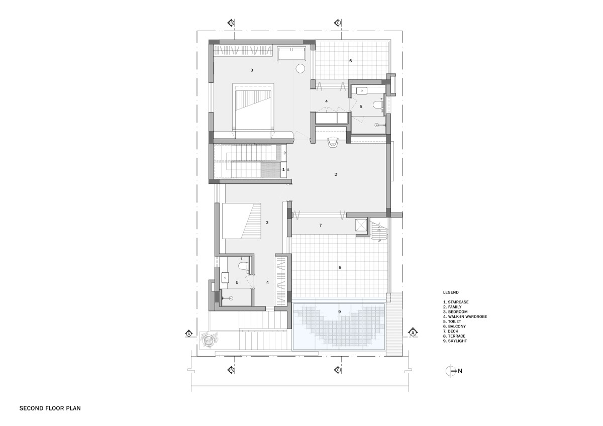 Second Floor Plan of Athulyam by Outlined Architects
