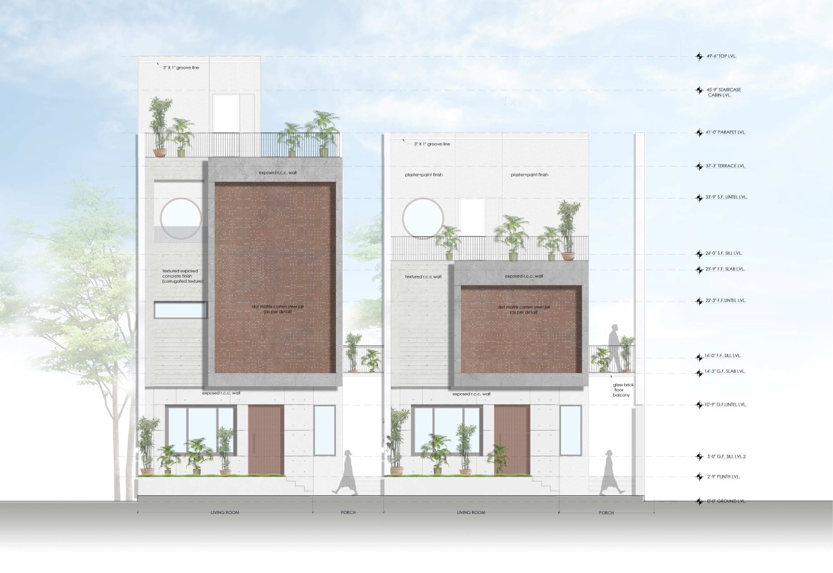 Elevation plan 2 of Sangam by Dipen Gada & Associates