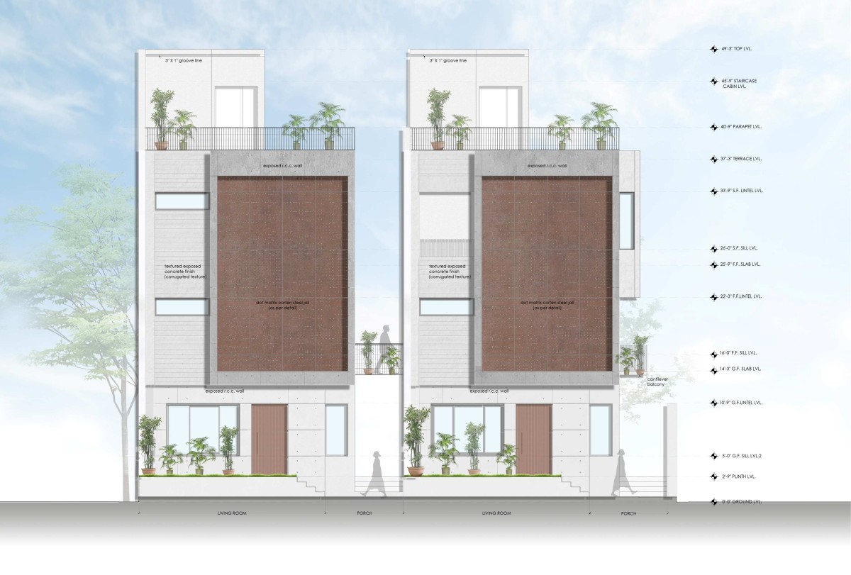Elevation plan of Sangam by Dipen Gada & Associates