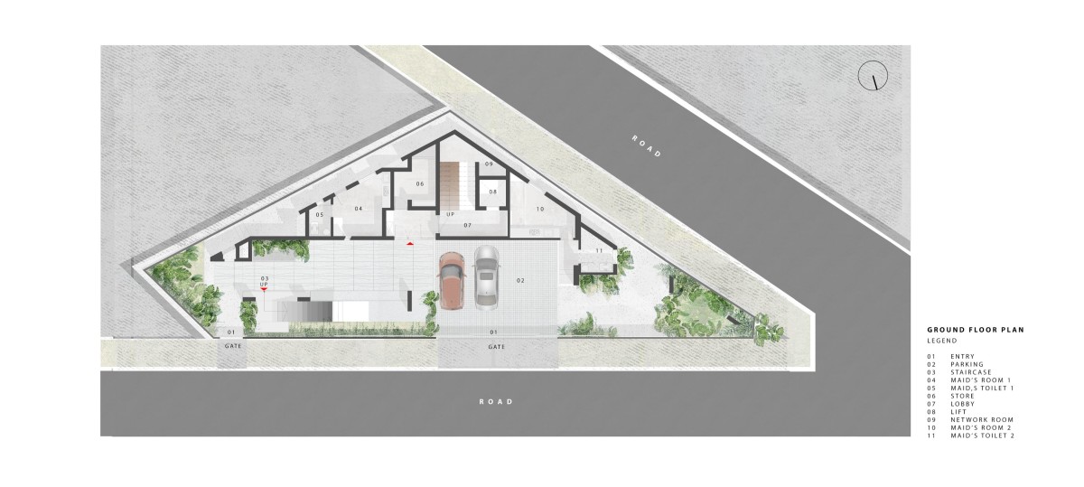 Ground Floor Plan of Cloaked Residence by Cadence Architects