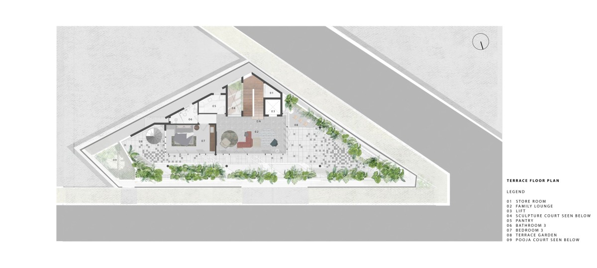 Terrace Floor Plan of Cloaked Residence by Cadence Architects