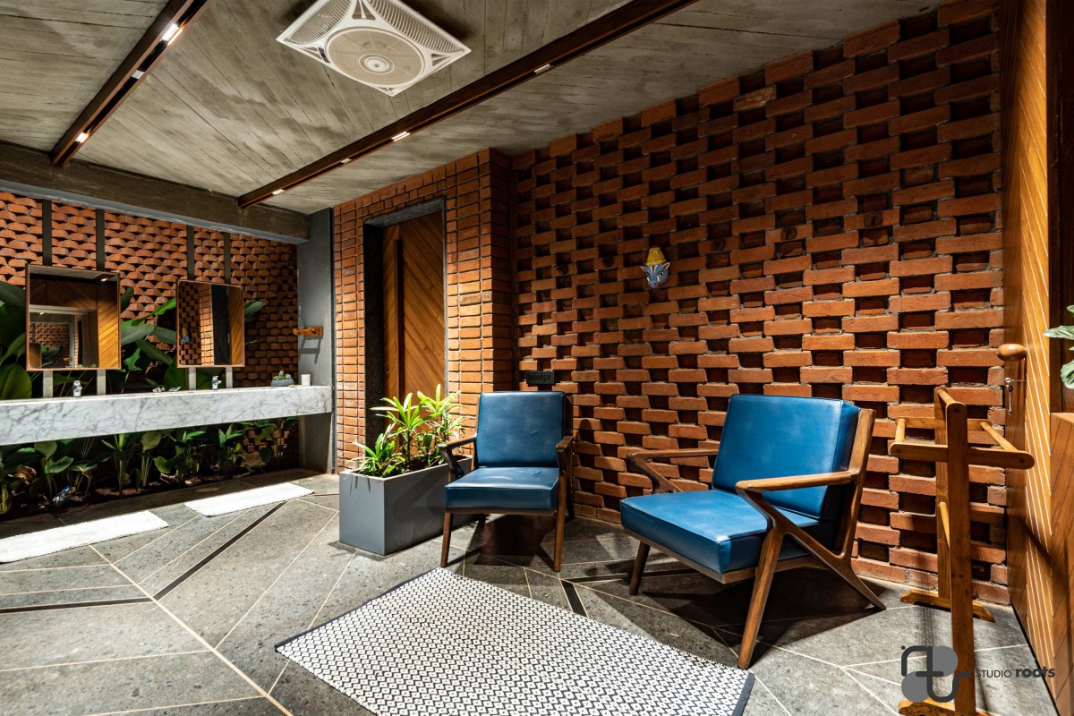 Seating area of Blurring the Boundaries Weekend Home at Maale by Studio Roots