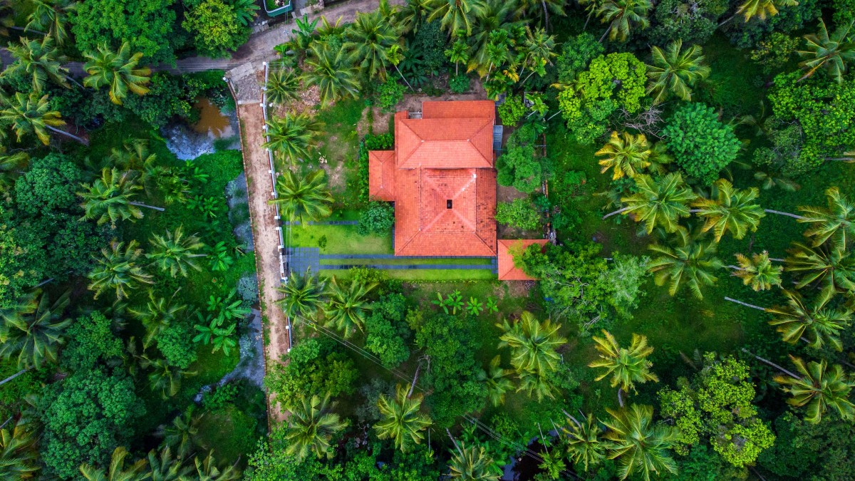 Bird eye view of Manakkat House by Viewpoint Dezigns