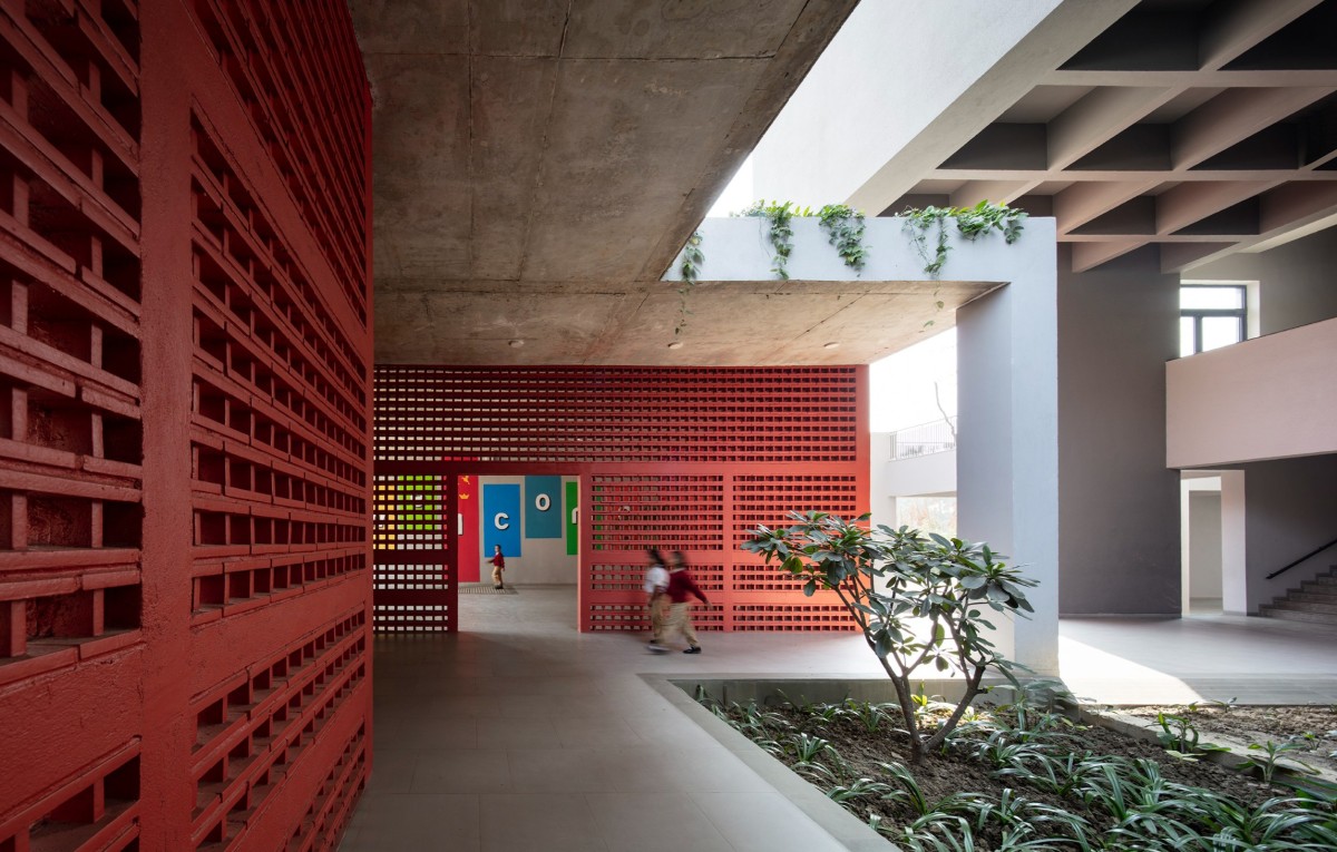Interior view of Swarnim International School by Abin Design Studio