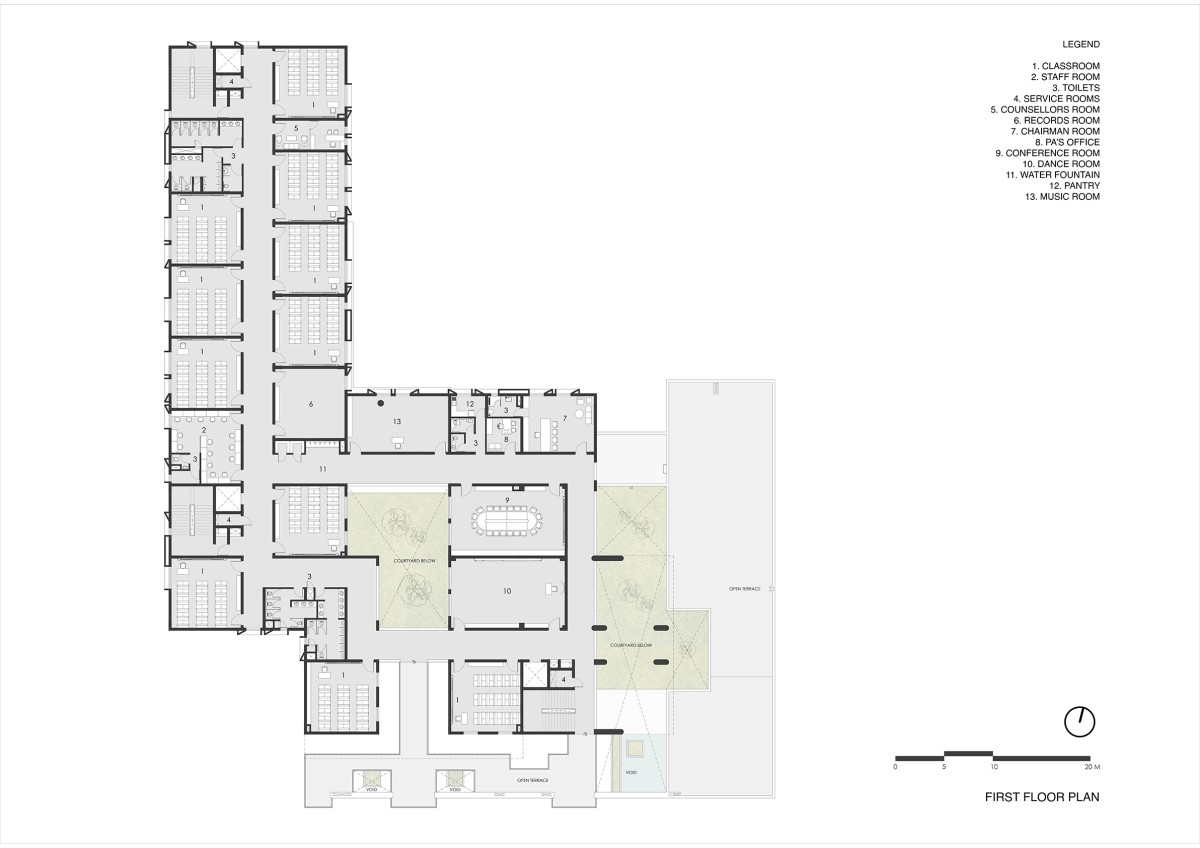 First floor plan of Swarnim International School by Abin Design Studio