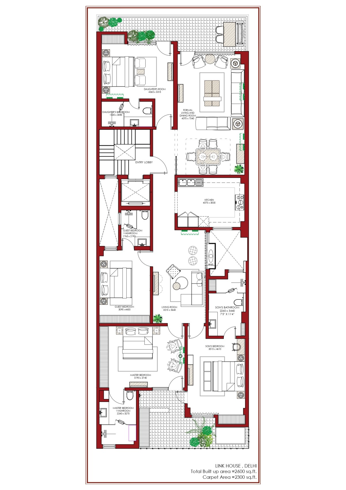 Plan of The Link House by The Melange Studio