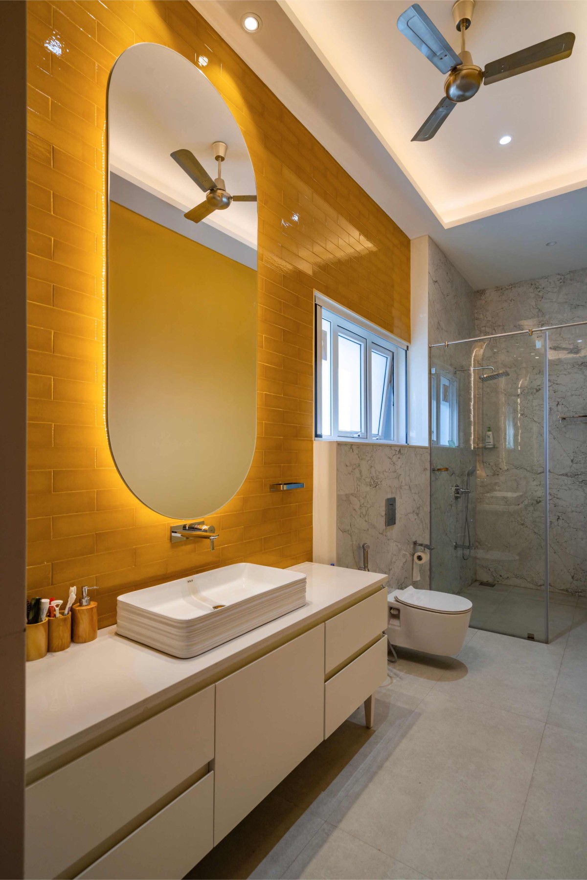 Toilet and Bathroom of Vithalesh Residence by Ace Associates