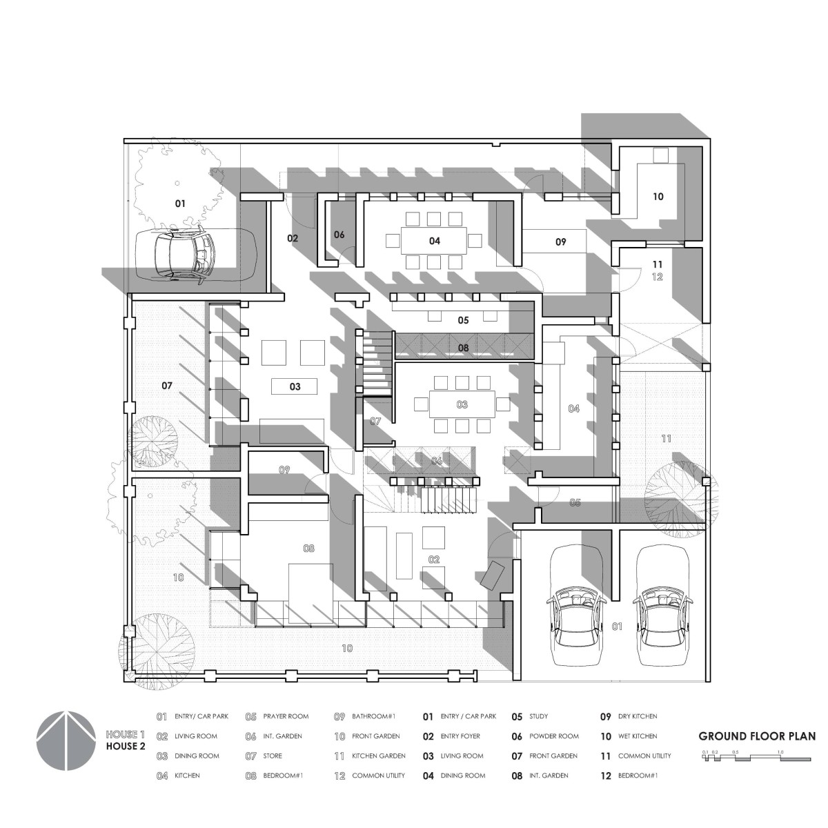 Plan of Scaffold House by Gaurav Roy Choudhury Architects