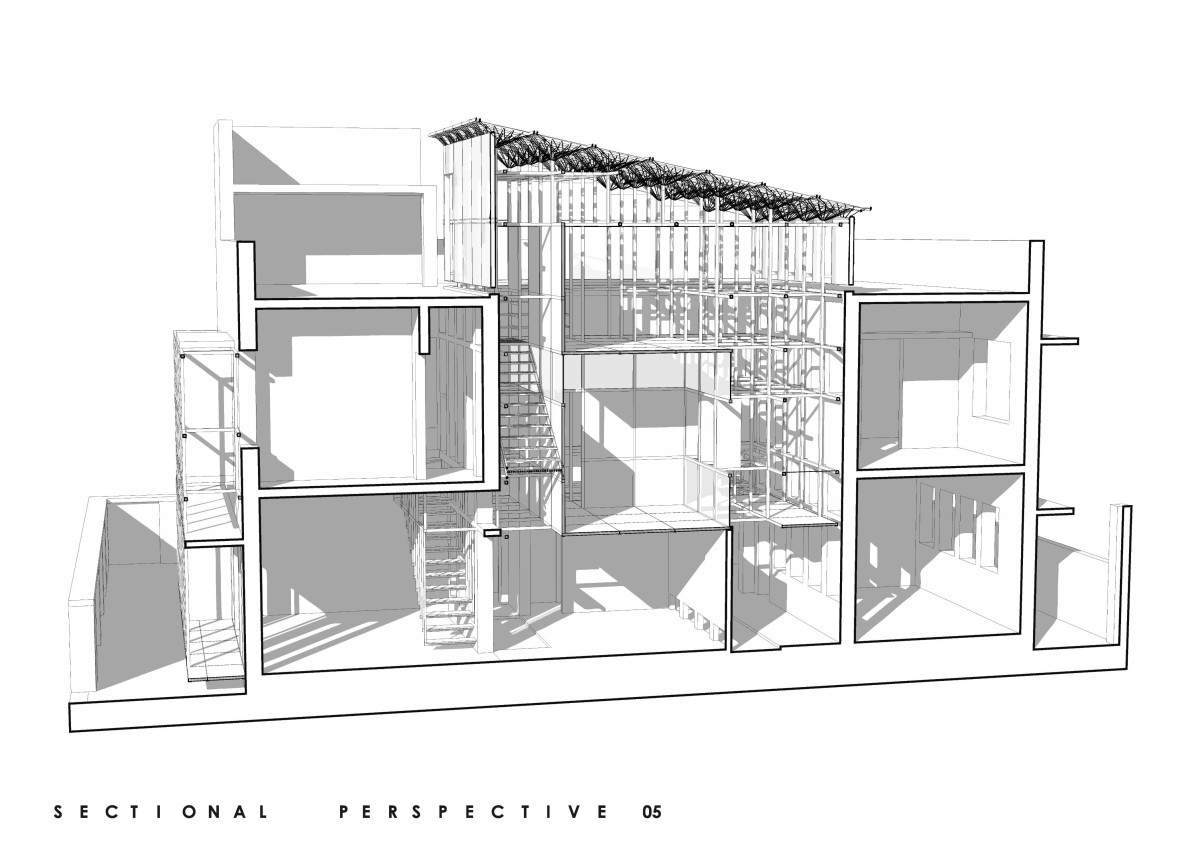 Section of Scaffold House by Gaurav Roy Choudhury Architects