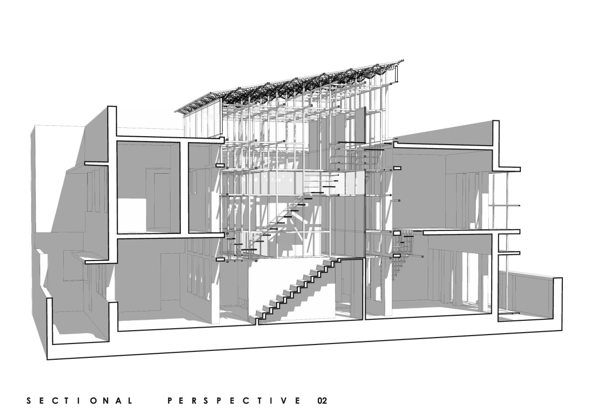 Section of Scaffold House by Gaurav Roy Choudhury Architects