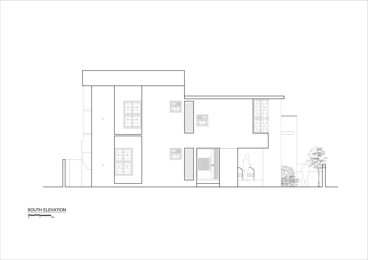 South Elevation of House In Between by Tales of Design studio