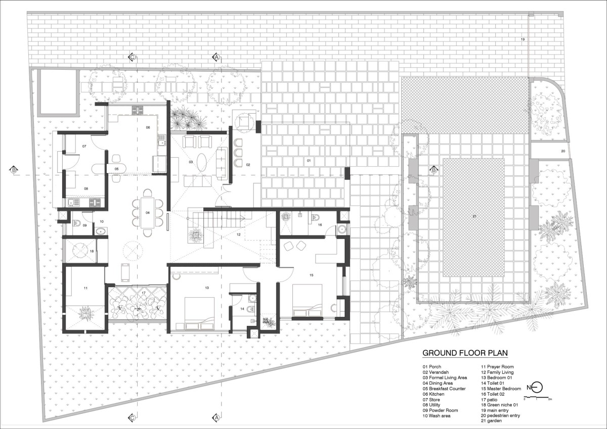 Ground Floor Plan of House In Between by Tales of Design studio